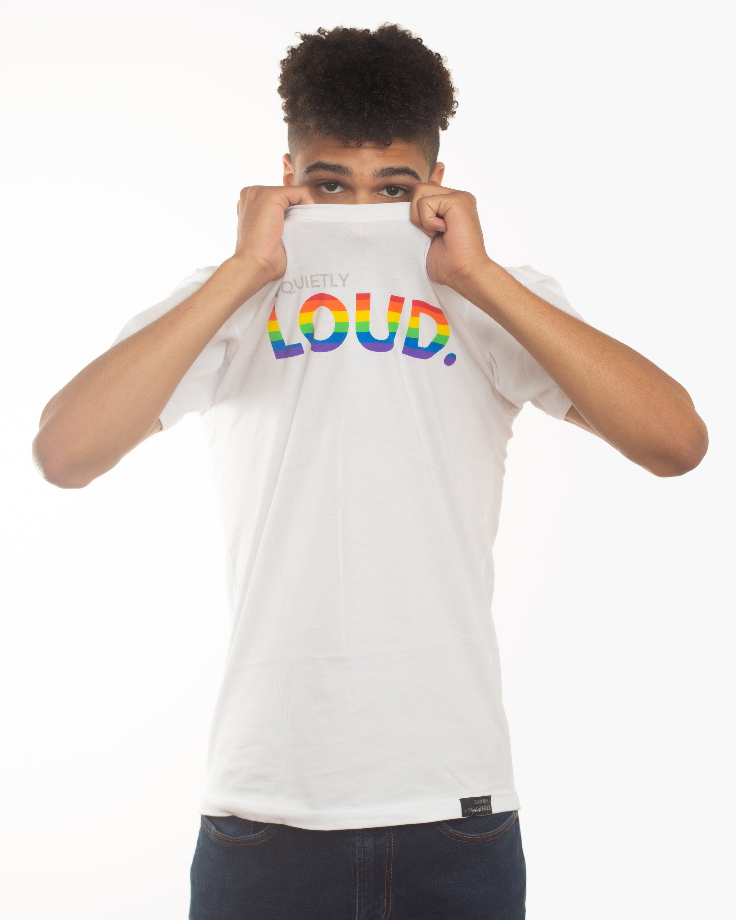 Be Quietly Loud Rainbow Tshirt
